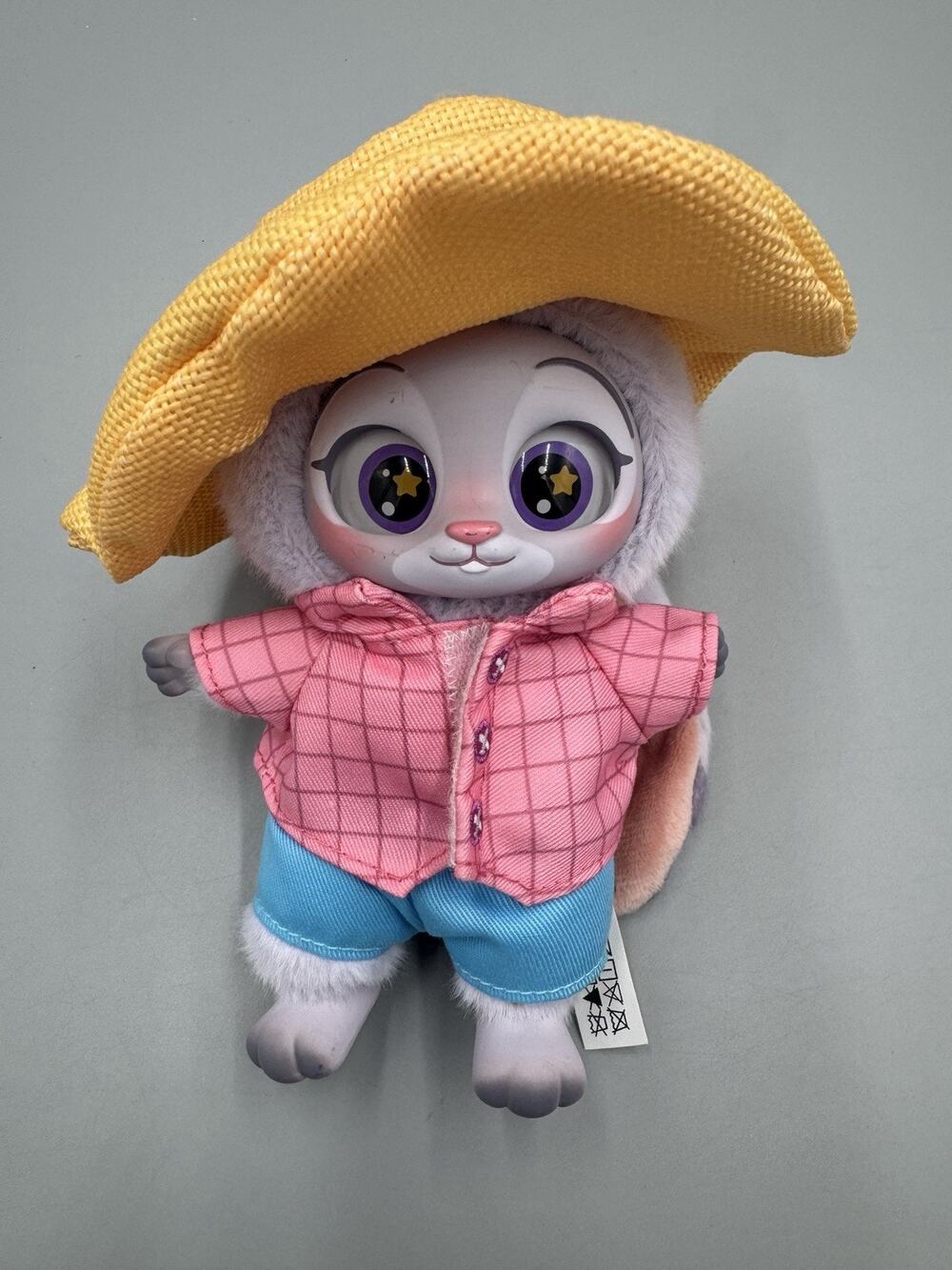 Miniso Disney Zootopia Judy Mini Plush Keychain Bag Charm In Hat & Outfit 5”